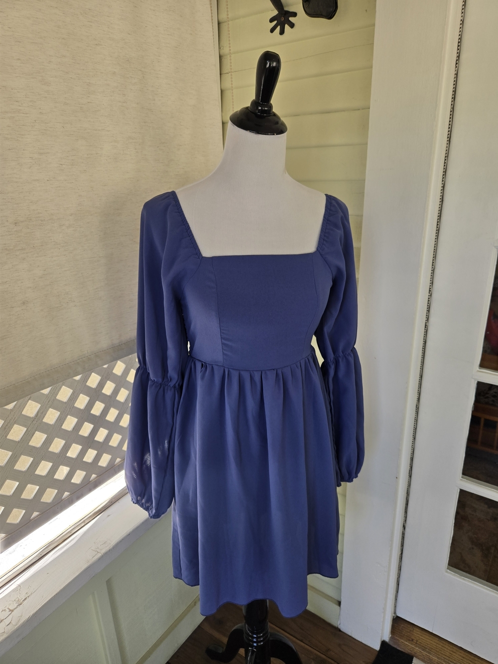 SHEIN Periwinkle Square-Neck Mini Dress